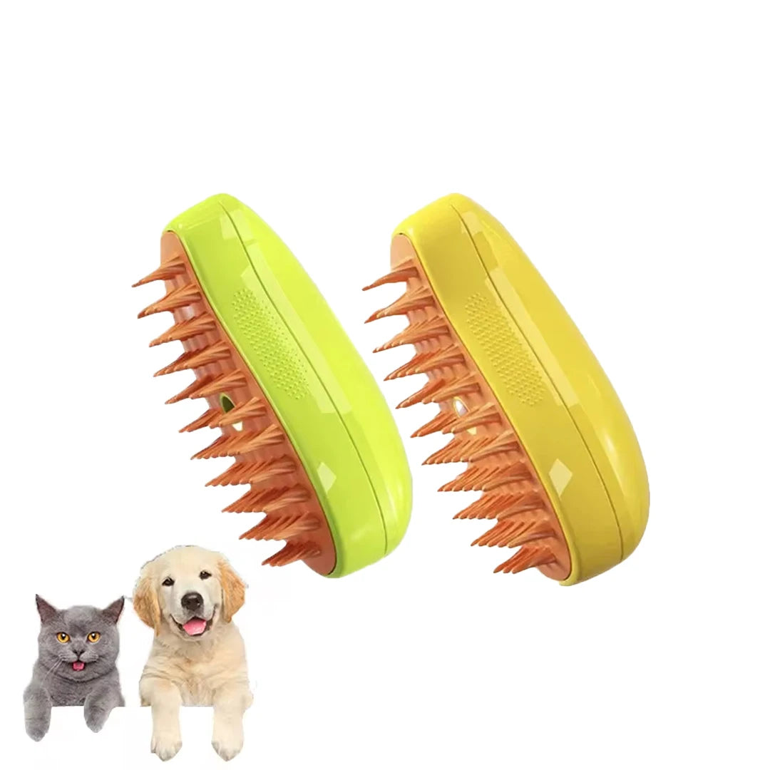 Cats & Dogs Steamy Brush - Pet Grooming tool Shedding 3 in 1 Electric Sprays Massage Combs