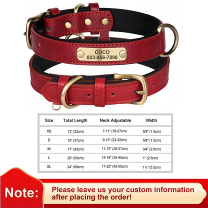 Personalized Leather Custom Dog Collar Soft Padded