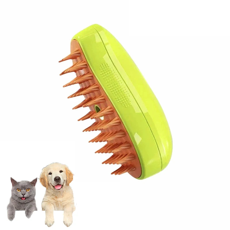 Cats & Dogs Steamy Brush - Pet Grooming tool Shedding 3 in 1 Electric Sprays Massage Combs
