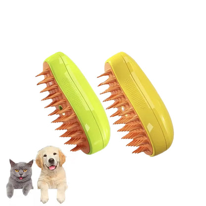Cats & Dogs Steamy Brush - Pet Grooming tool Shedding 3 in 1 Electric Sprays Massage Combs
