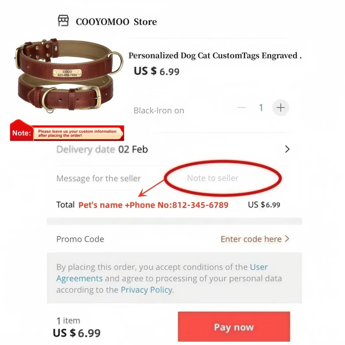 Personalized Leather Custom Dog Collar Soft Padded