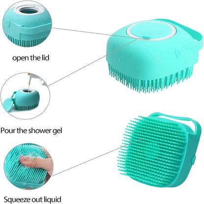 Pet Bathing Brush Soft Silicone Massager - Shower Gel Bathing Brush