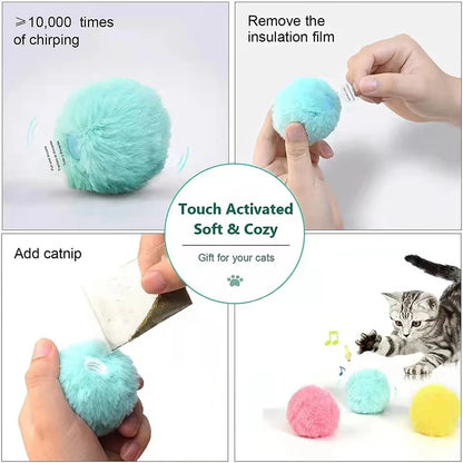 Interactive Ball Smart Cat Toys Plush - Electric Catnip Training