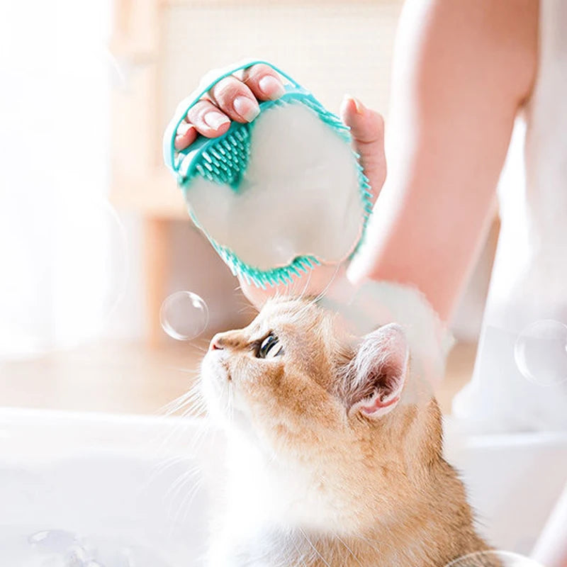 Pet Bathing Brush Soft Silicone Massager - Shower Gel Bathing Brush