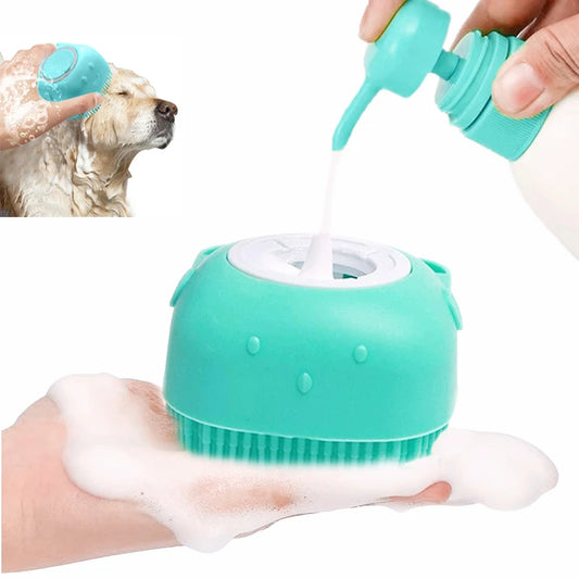 Pet Bathing Brush Soft Silicone Massager - Shower Gel Bathing Brush